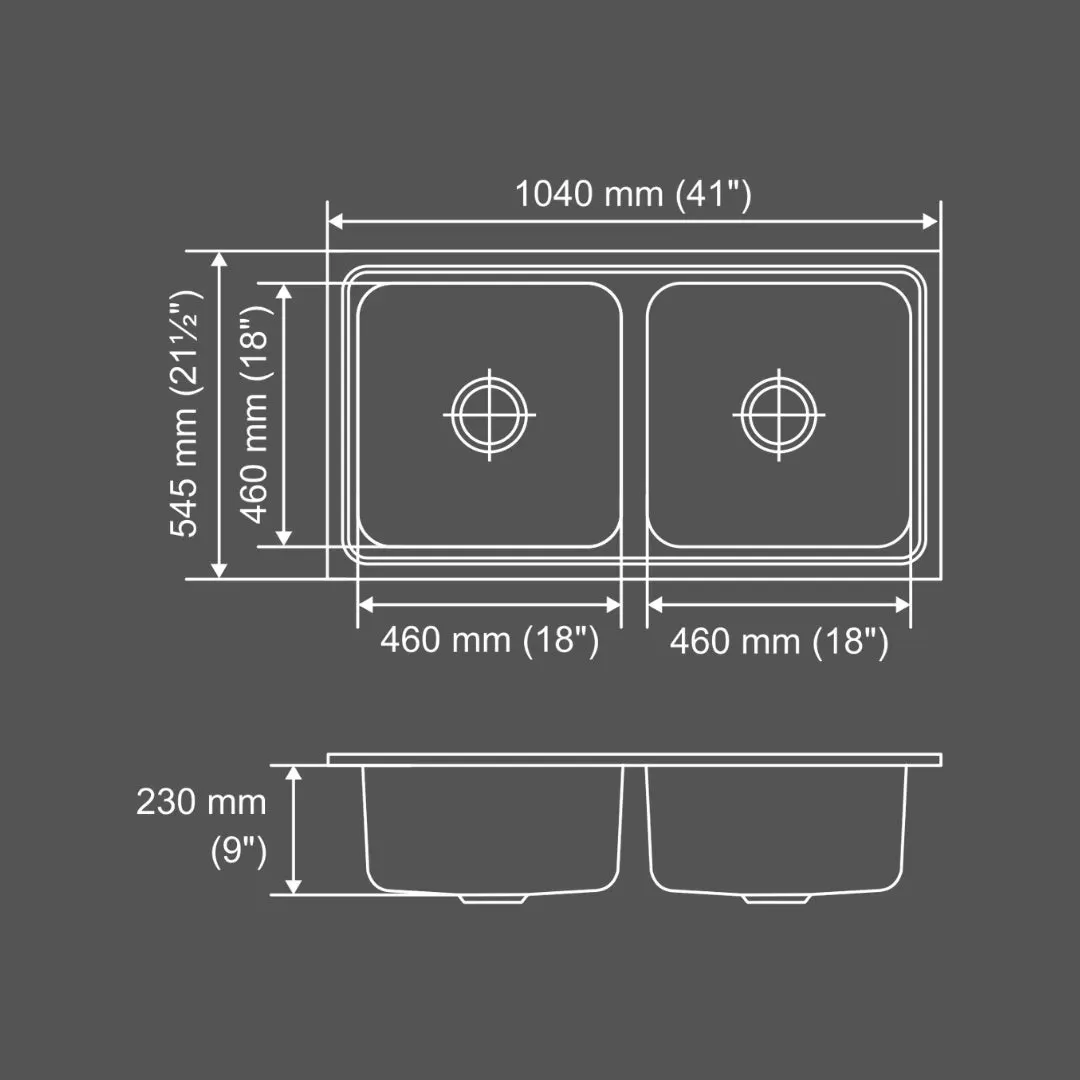 Nirali stainless steel sink silent square range Opal big ( 41 x 21.5 inches ) K-KS-SS-NIR-S-00235 Anti Scratch - image 3