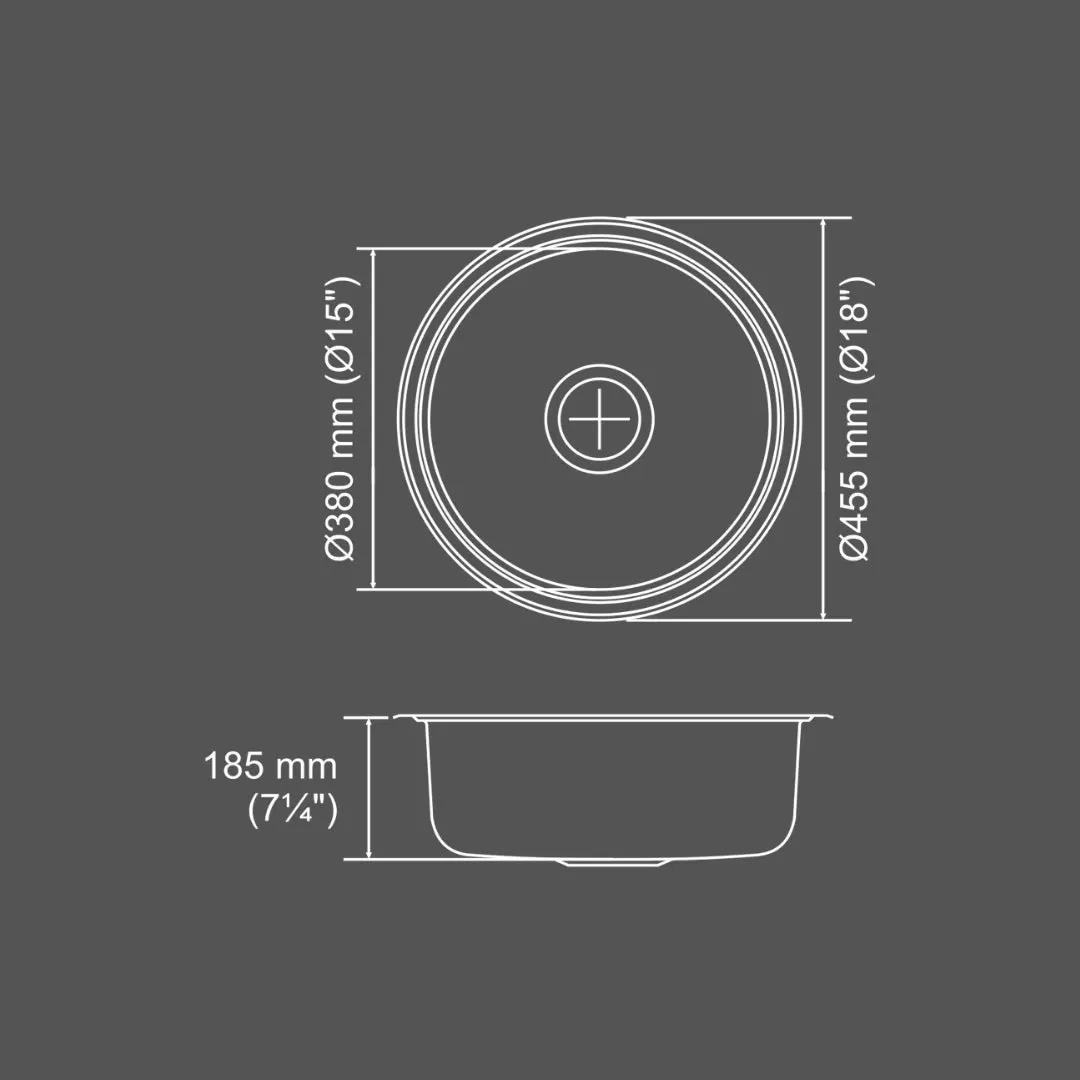 Nirali stainless steel sink d'signo range rois round ( 18 x 18 inches ) K-KS-SS-NIR-S-00279 Satin - image 3