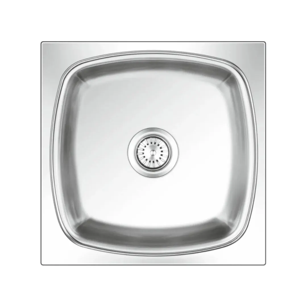 Nirali stainless steel sink popular range square plain big ( 19 x 19 inches ) K-KS-SS-NIR-S-00282 Glossy - image 1