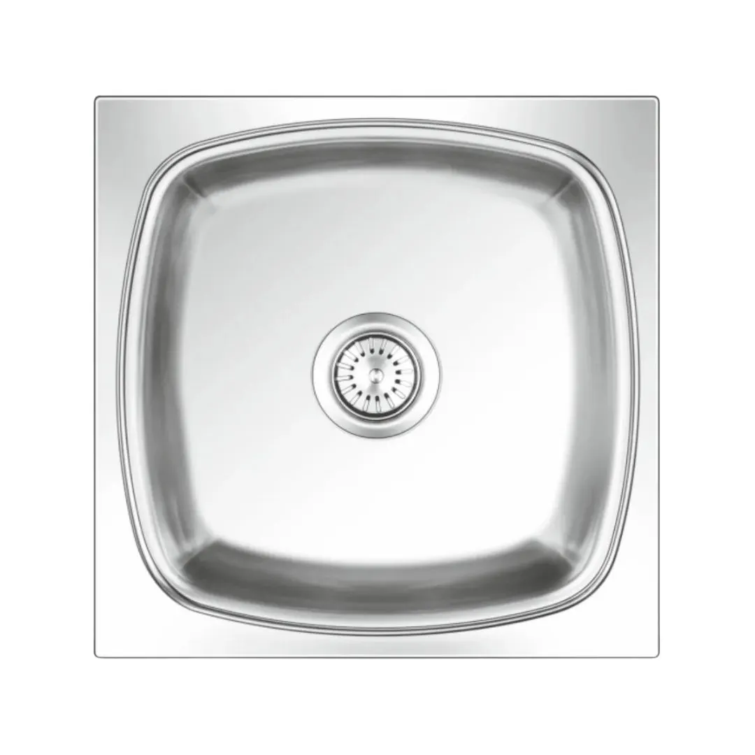 Nirali stainless steel sink popular range square plain deluxe big ( 19 x 19 inches ) K-KS-SS-NIR-S-00285 Satin - image 1