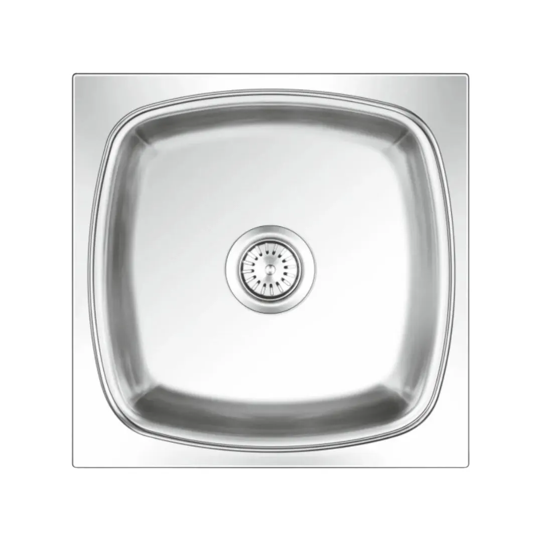 Nirali stainless steel sink popular range square plain small ( 17 x 17 inches ) K-KS-SS-NIR-S-00288 Glossy - image 1