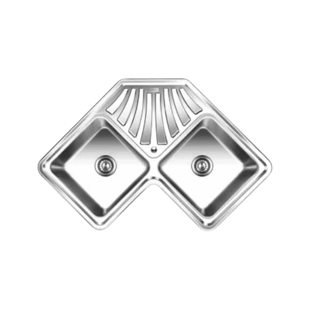 Nirali stainless steel sink d'signo range wonder corner ( 36 x 20 inches ) K-KS-SS-NIR-S-00314 Satin - image 1