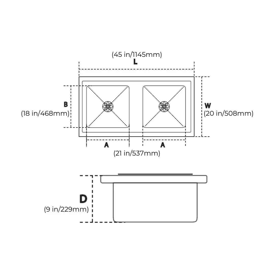 Hindware stainless steel Sink Handmade series double bowl superio neo 45 x 20 ( 45 x 20 inches ) HINDWARE-STAINLESS-STEEL-SINK-HANDMADE-SERIES-DOUBLE-BOWL-SUPERIO-NEO-45-X-20-45-X-20-INCHES-SATIN Satin - image 4