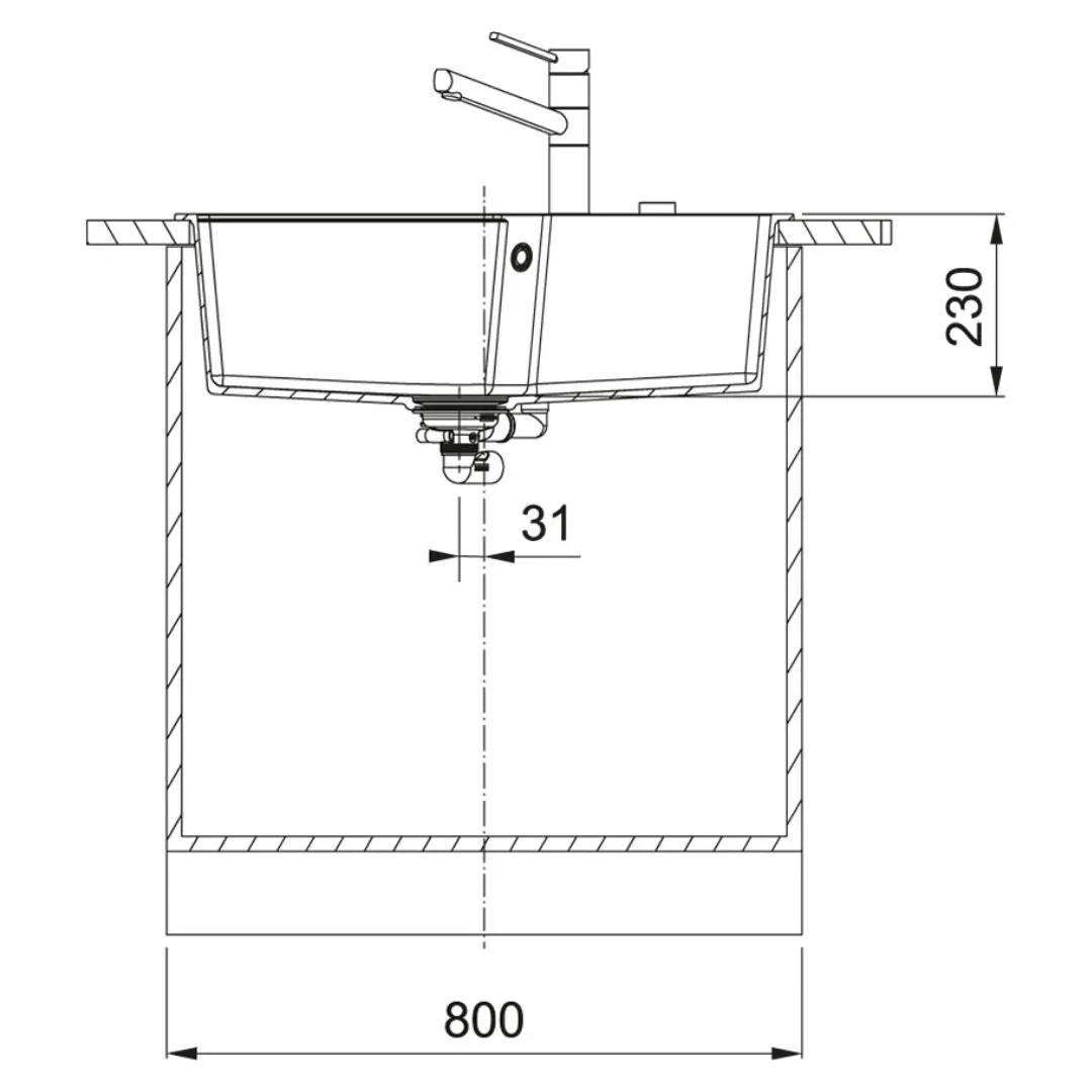 Franke fragnite sink Urban Fragranite series urban range ubg 610 210 78 ( 30.5 x 19.5 inches ) UBG-610-210-78 Stone Grey - image 4