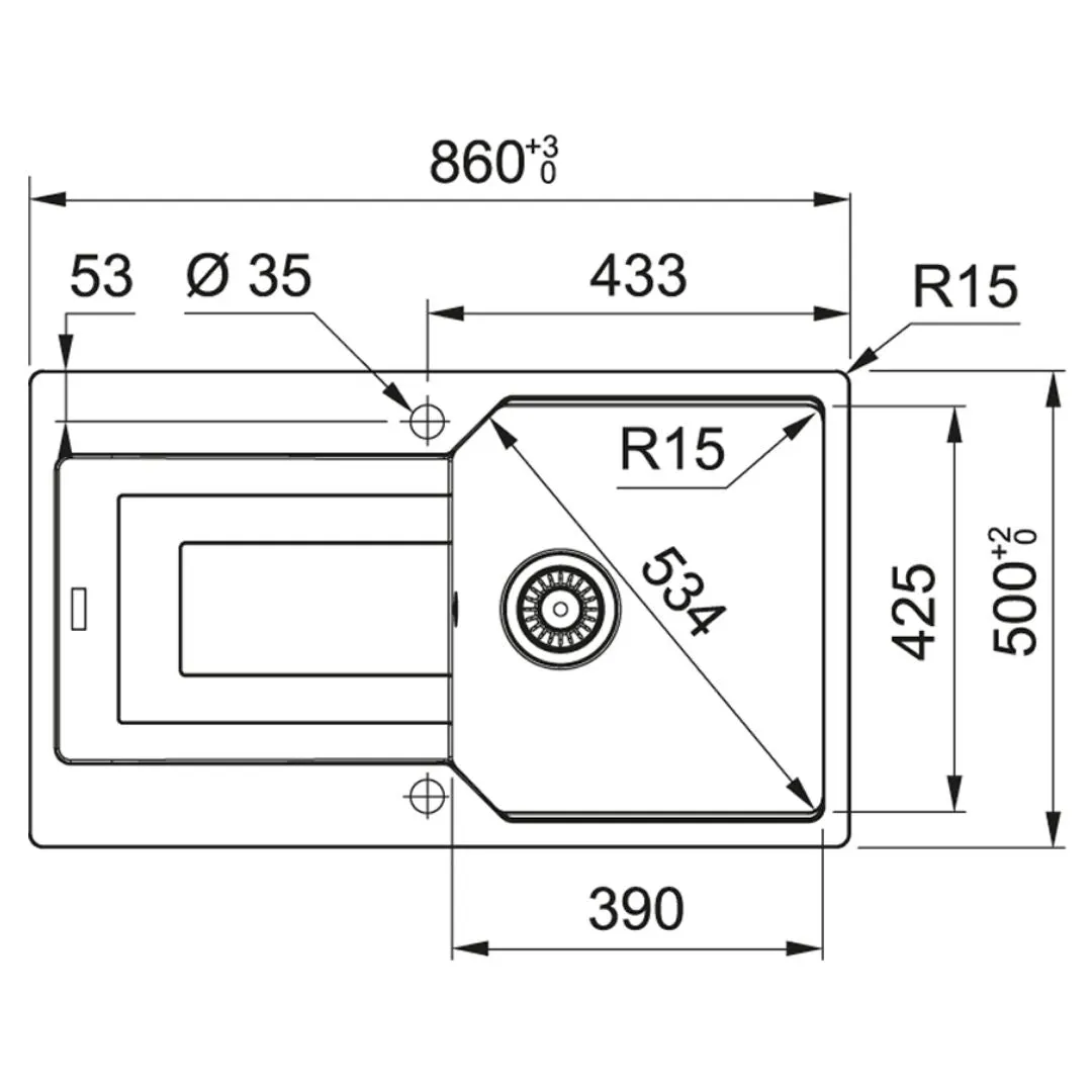 Franke fragnite sink Urban Fragranite series urban range ubg 611 211 86 ( 34 x 20 inches ) UBG-611-211-86 Oat Meal - image 3