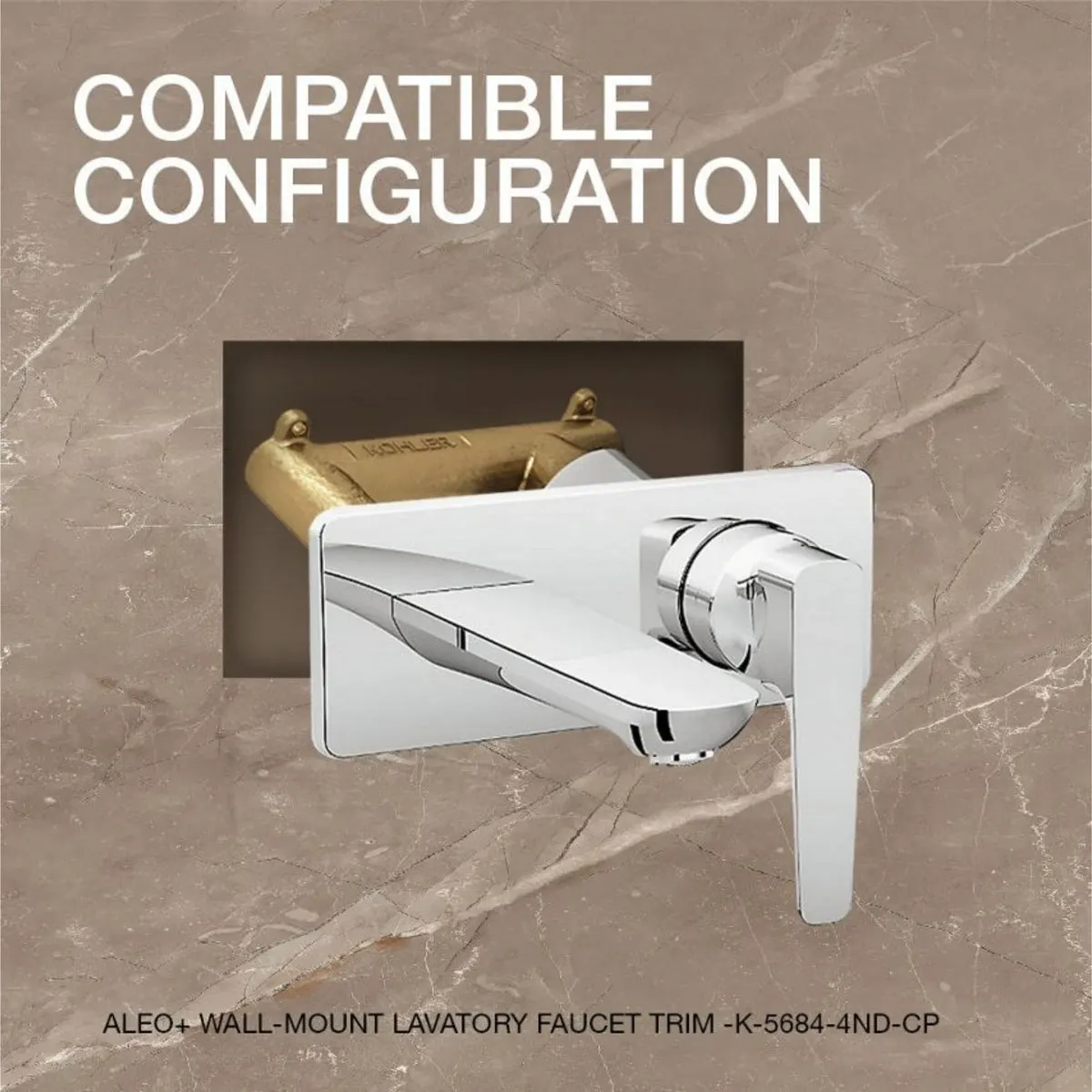 Kohler wall mount basin mixer valve complementary 5679IN-CP 5679IN-CP Chrome - image 3