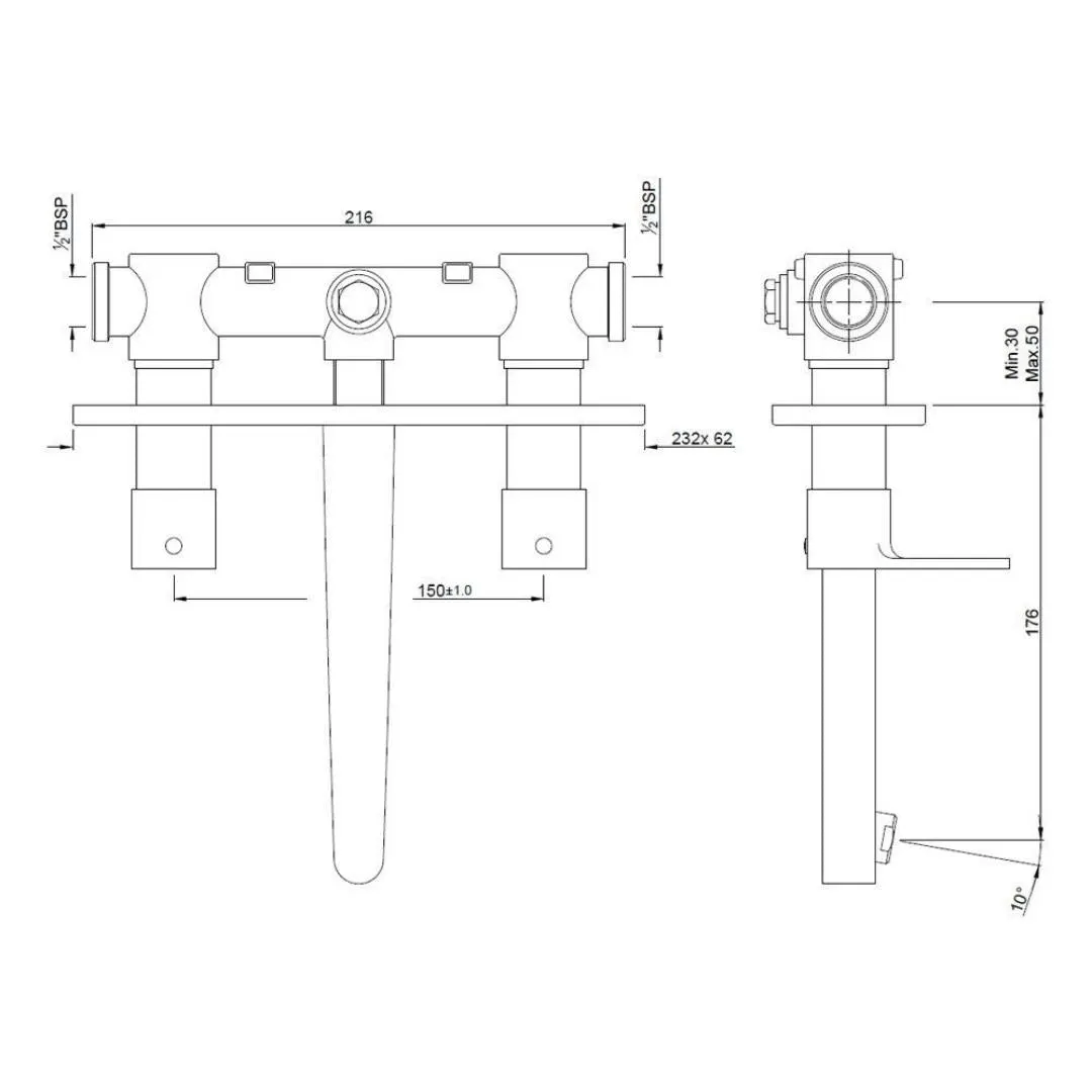 Jaquar wall mounted basin mixer Vignette Prime VGP-ABR-81433 Antique Bronze - image 2