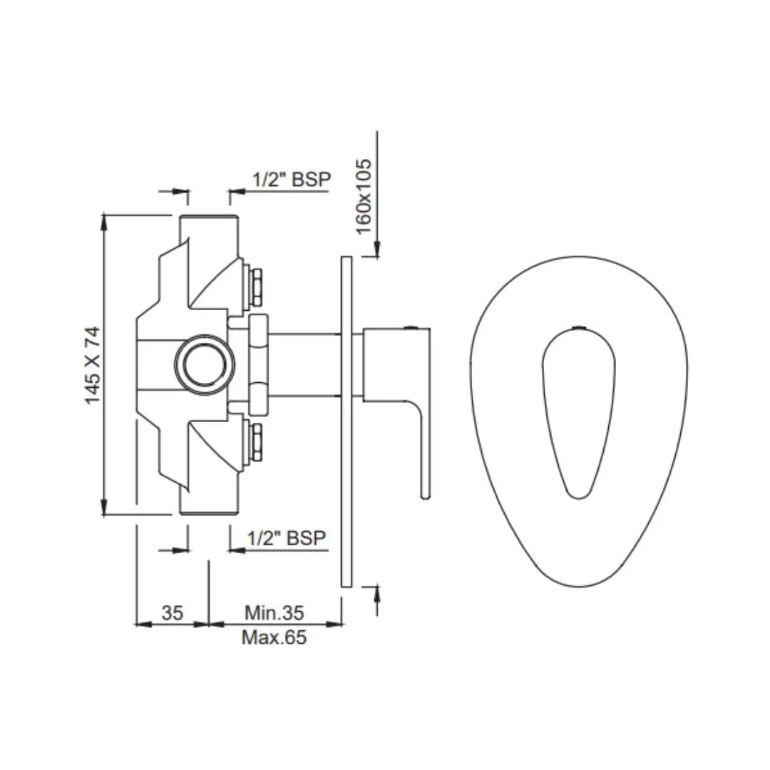 Jaquar 4 way diverter Vignette Prime normal flow VGP-BLM-81421 Black Matt - image 2