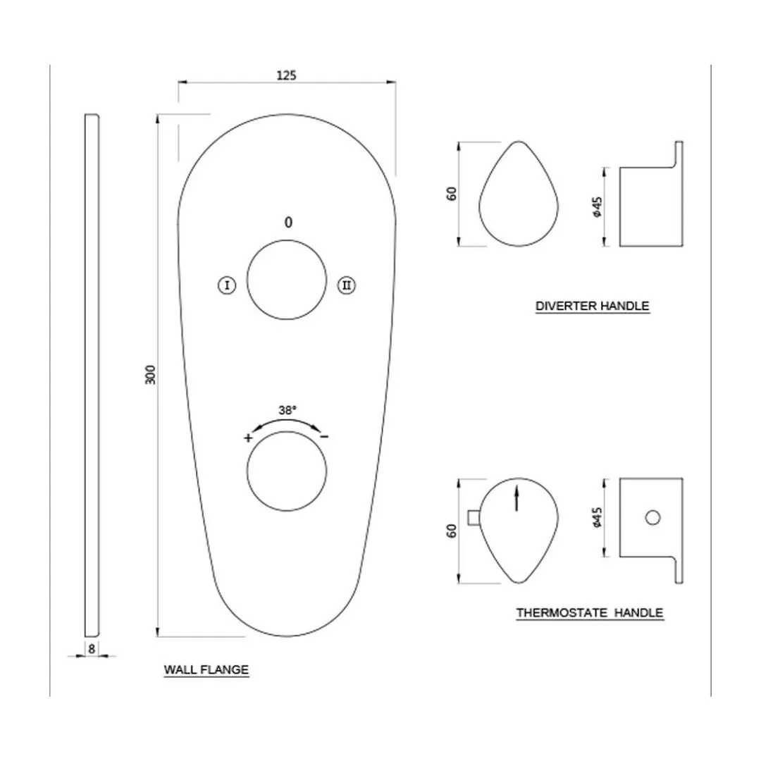 Jaquar 2 way thermostatic diverter Vignette Prime normal flow VGP-BLM-81681NK Black Matt - image 2