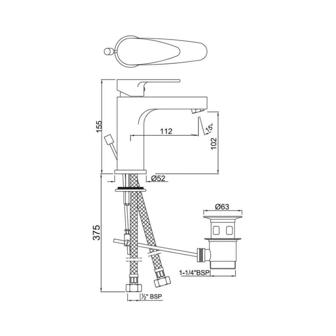 Jaquar table mounted regular basin mixer Vignette Prime VGP-CHR-81051B Chrome - image 2