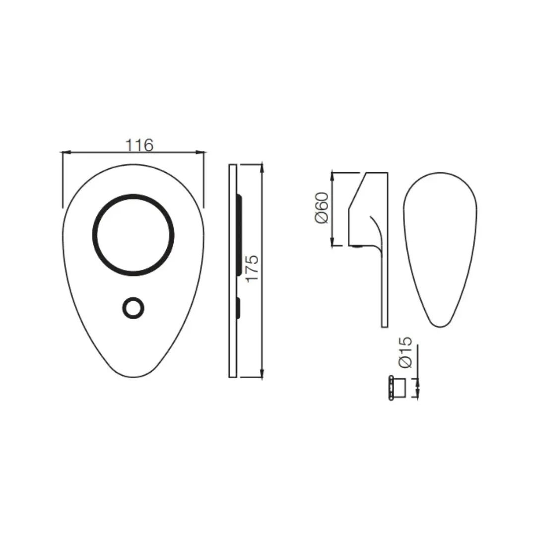 Jaquar 2 way diverter Vignette Prime normal flow VGP-GRF-81193 Graphite - image 2