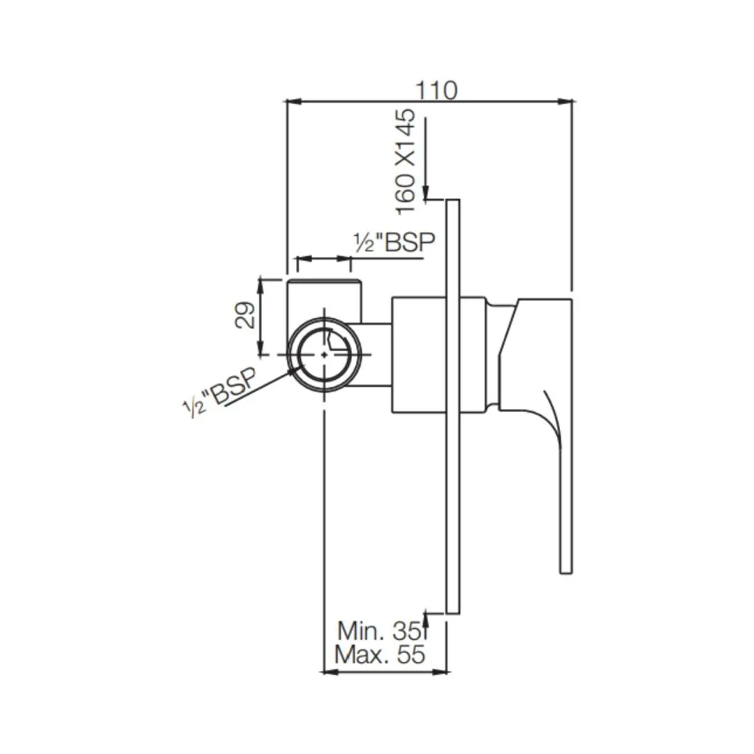 Jaquar 1 way diverter Vignette Prime normal flow VGP-GRF-81227K Graphite - image 2