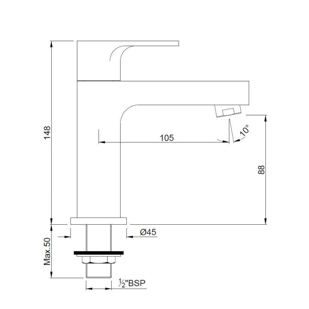Jaquar table mounted regular basin tap Vignette Prime VGP-SSF-81001 Stainless Steel - image 2
