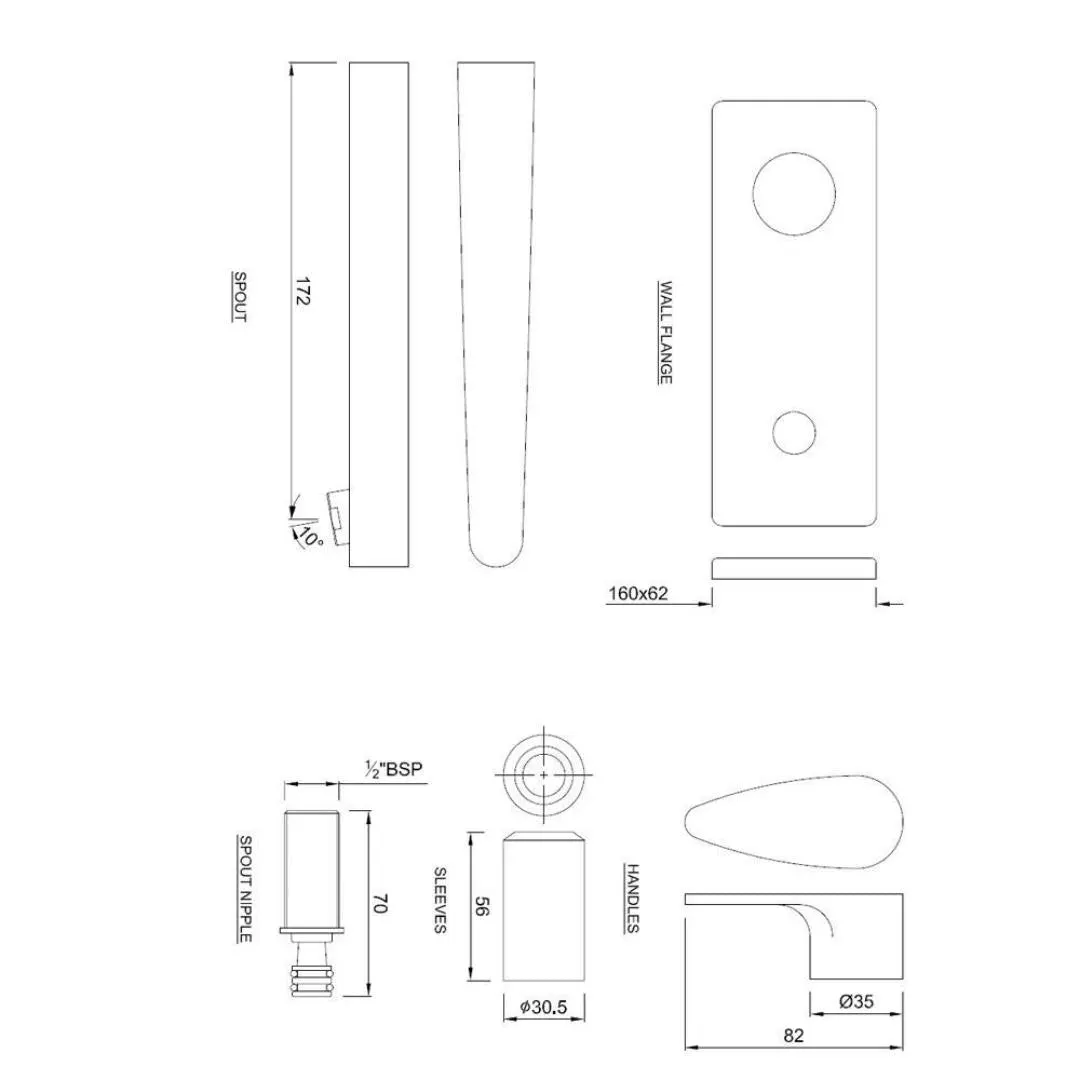 Jaquar wall mounted basin tap Vignette Prime VGP-SSF-81441K Stainless Steel - image 2