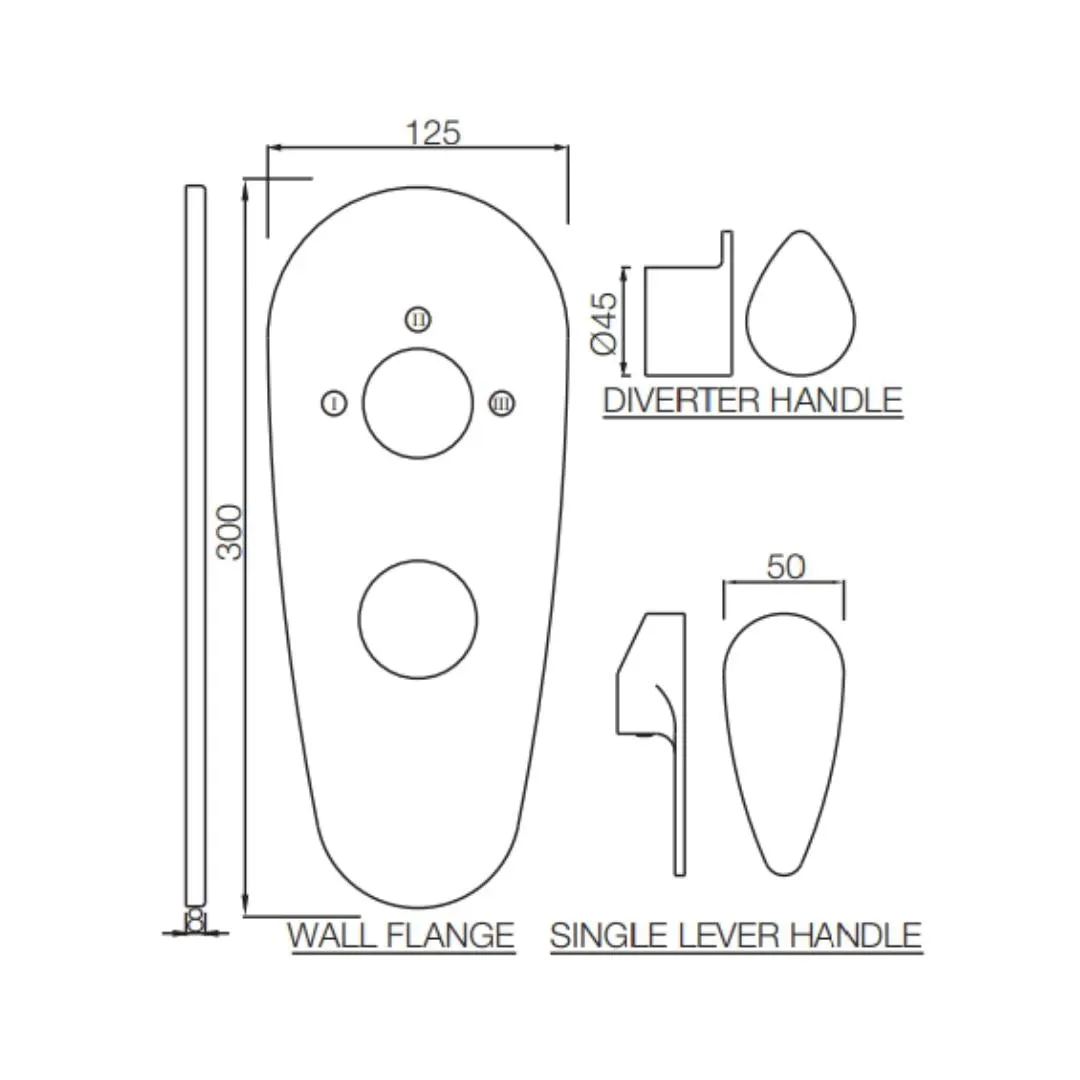 Jaquar 3 way diverter Vignette Prime normal flow VGP-SSF-81783NK Stainless Steel - image 2