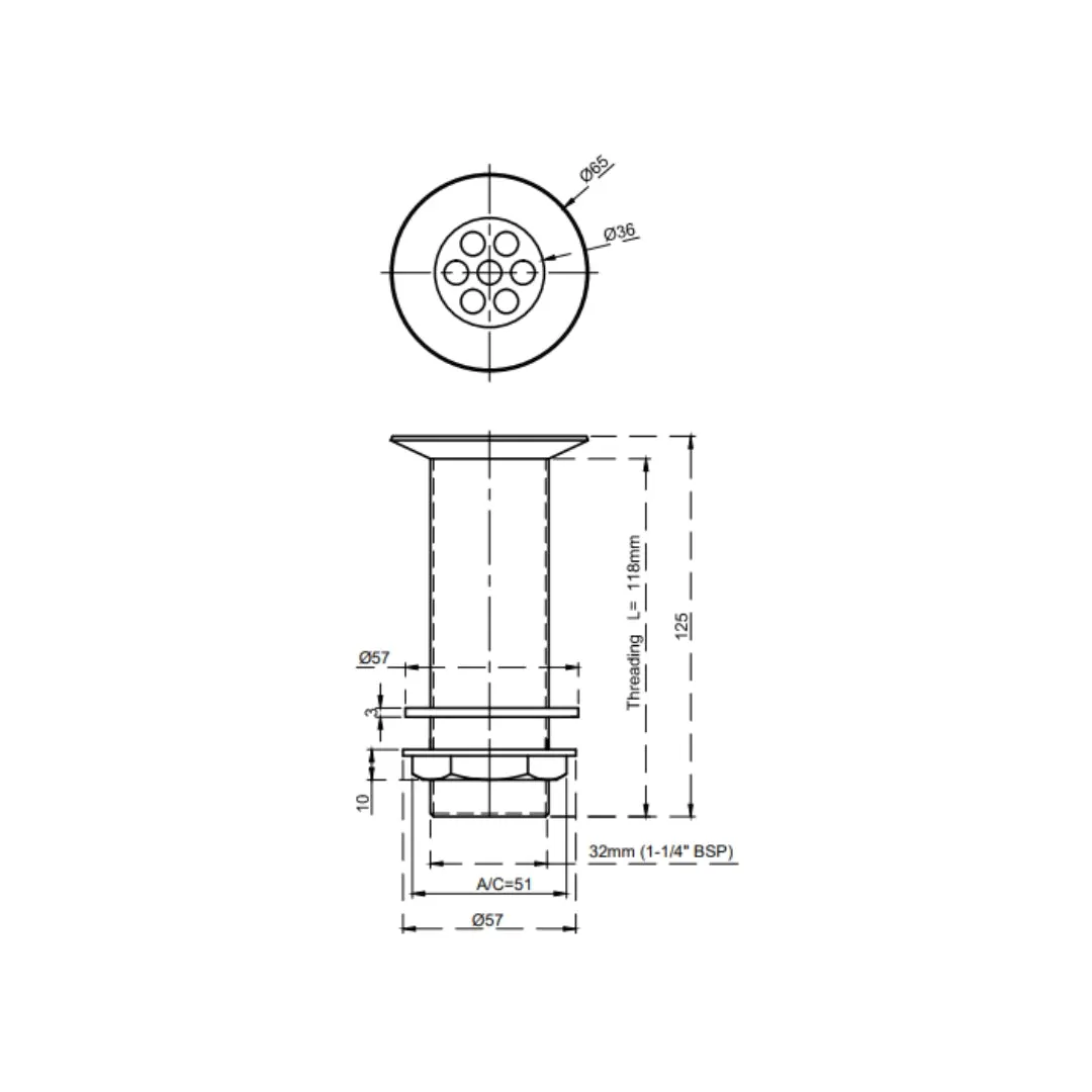 Cera 5 inches regular waste couplings F8050301 F8050301 Chrome - image 2