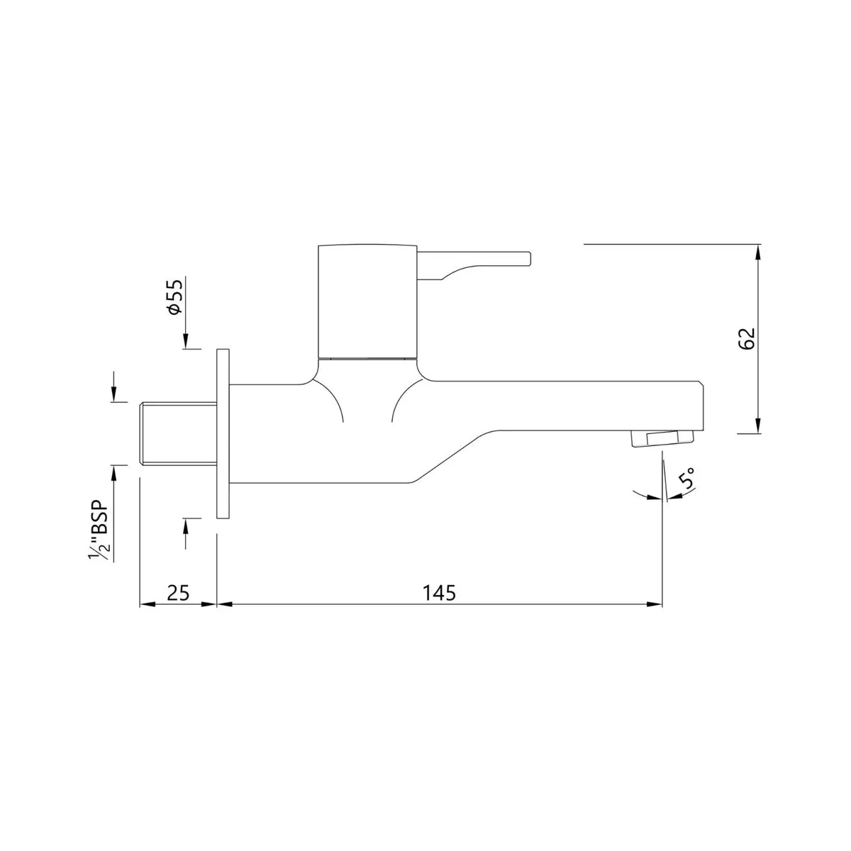 Jaquar wc area bib tap Florentine Prime FLP-BCH-5037PM Black Chrome - image 2