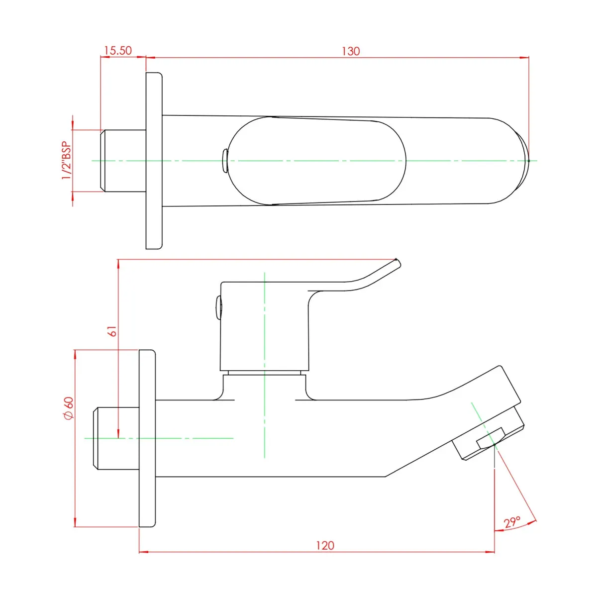 Parryware wc area bib tap alpha G2771A1 G2771A1 Chrome - image 2