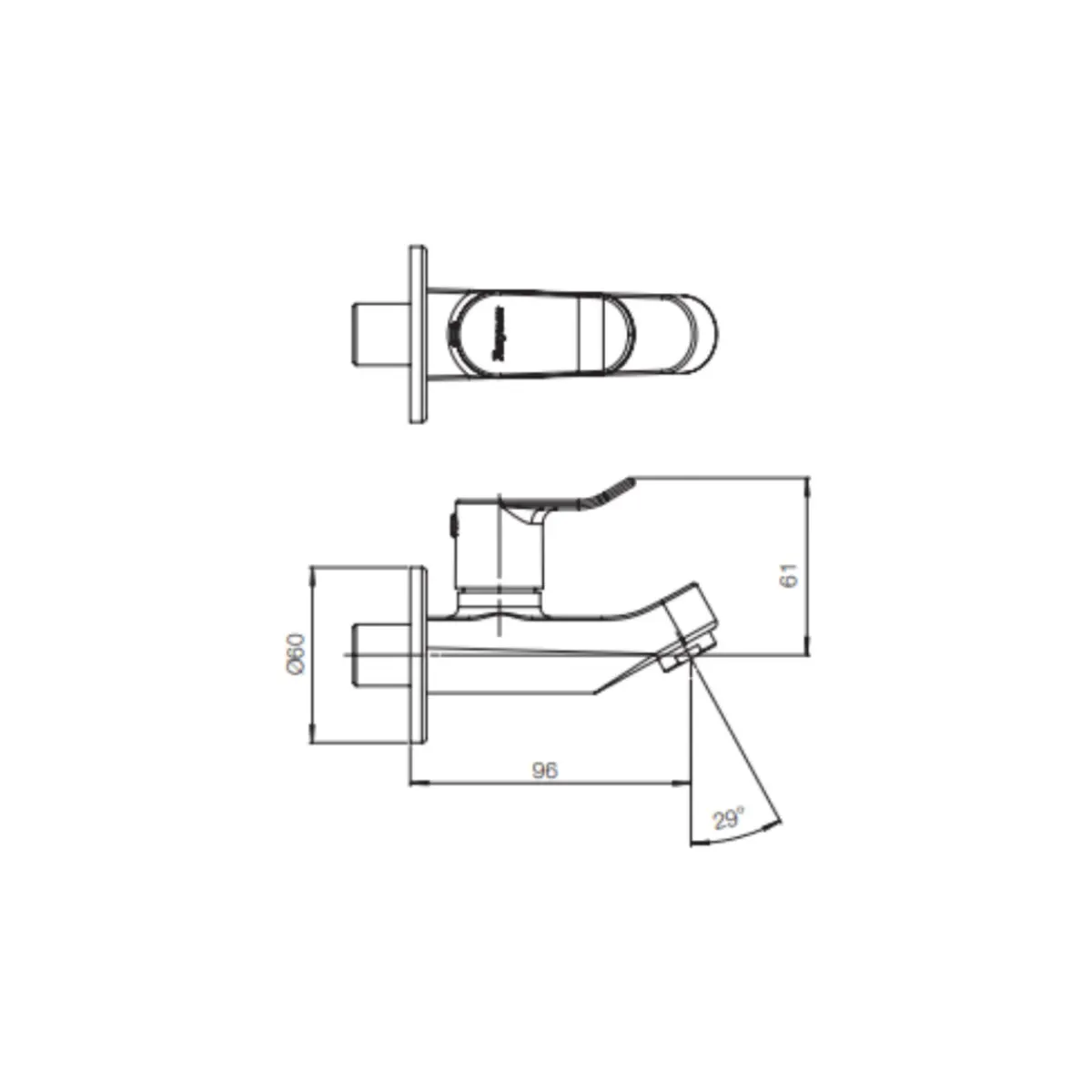 Parryware wc area bib tap alpha G2780A1 G2780A1 Chrome - image 2