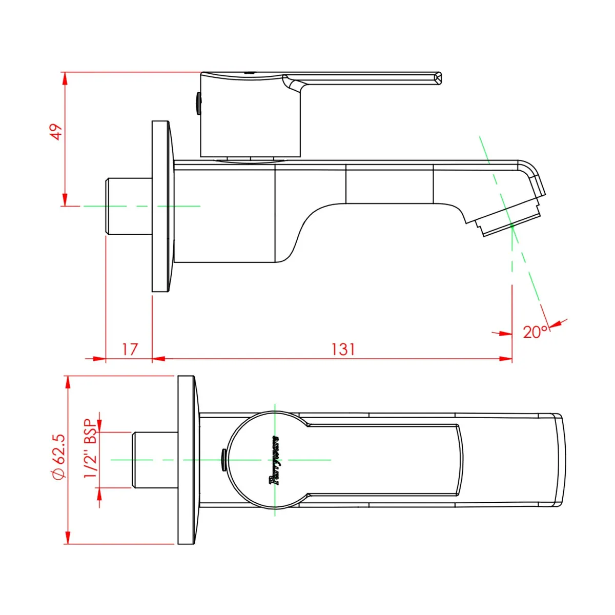 Parryware wc area bib tap crust G3104A1 G3104A1 Chrome - image 2