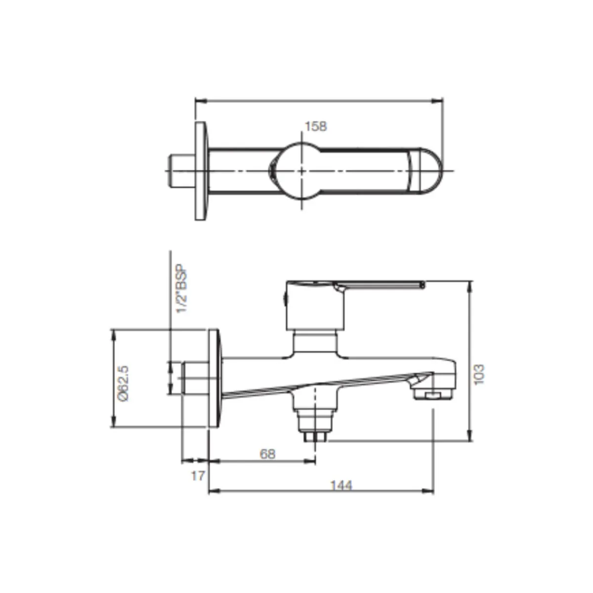 Parryware wc area 2 way bib tap crust G3167A1 G3167A1 Chrome - image 2