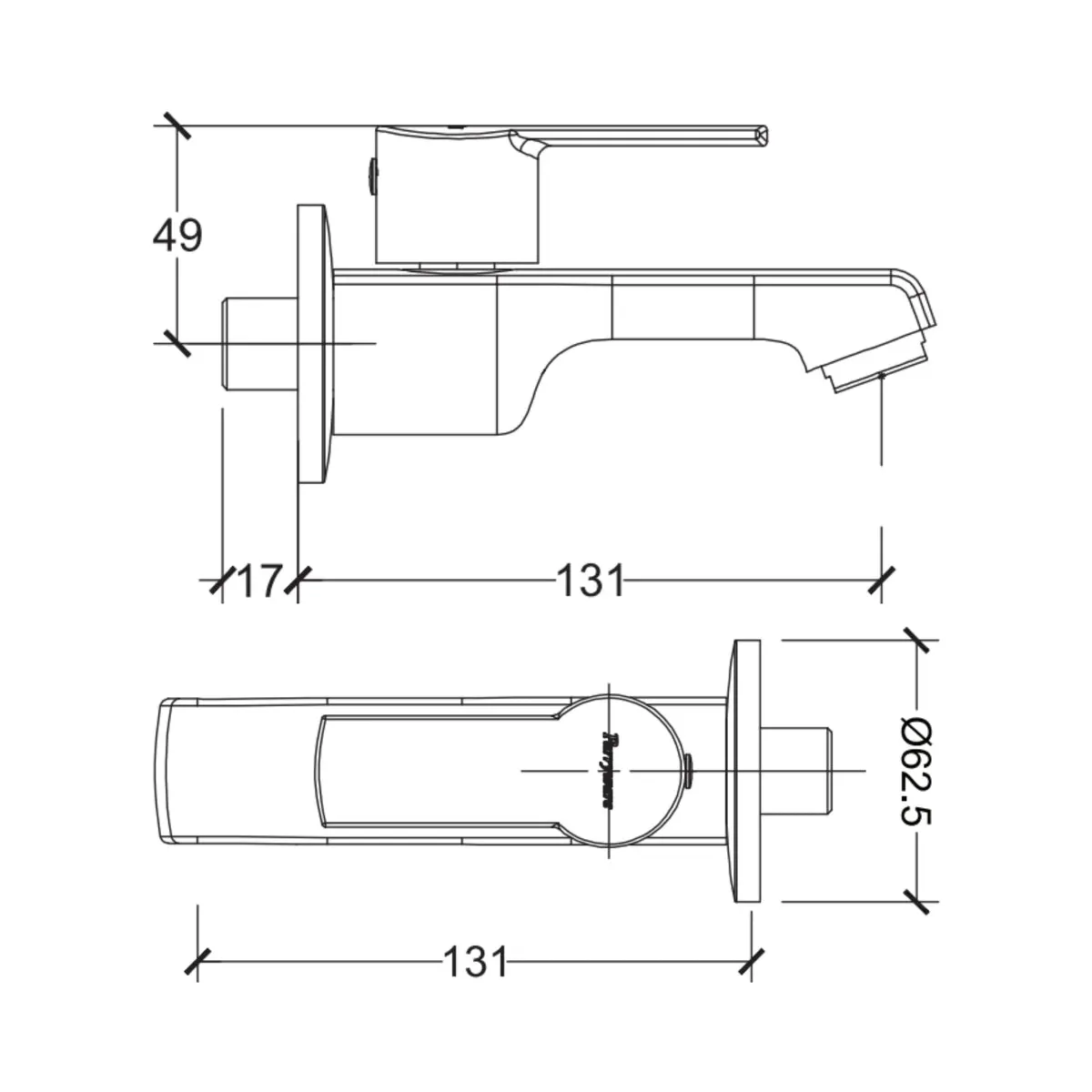 Parryware wc area bib tap crust G3179A1 G3179A1 Chrome - image 2