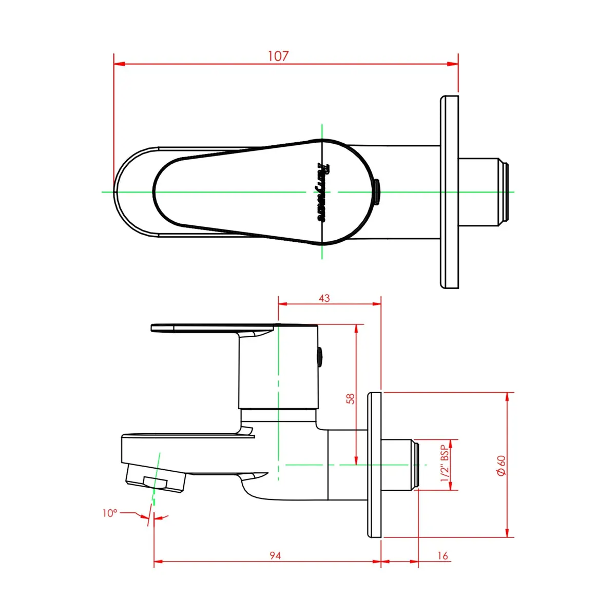 Parryware wc area bib tap uno G5004A1 G5004A1 Chrome - image 2