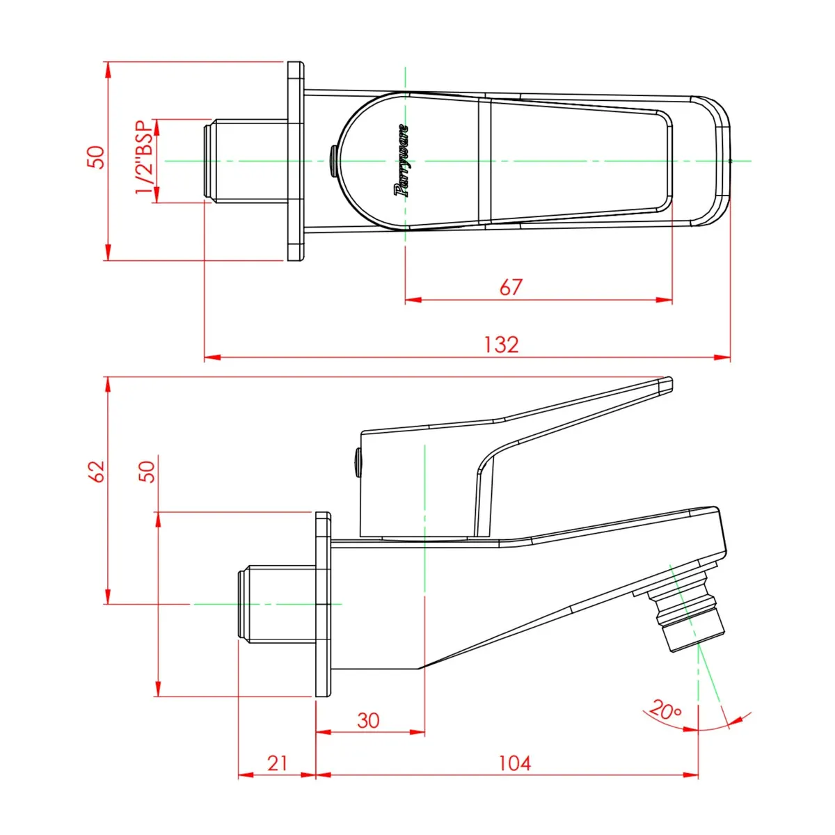Parryware wc area bib tap aqua G5779A1 G5779A1 Chrome - image 2