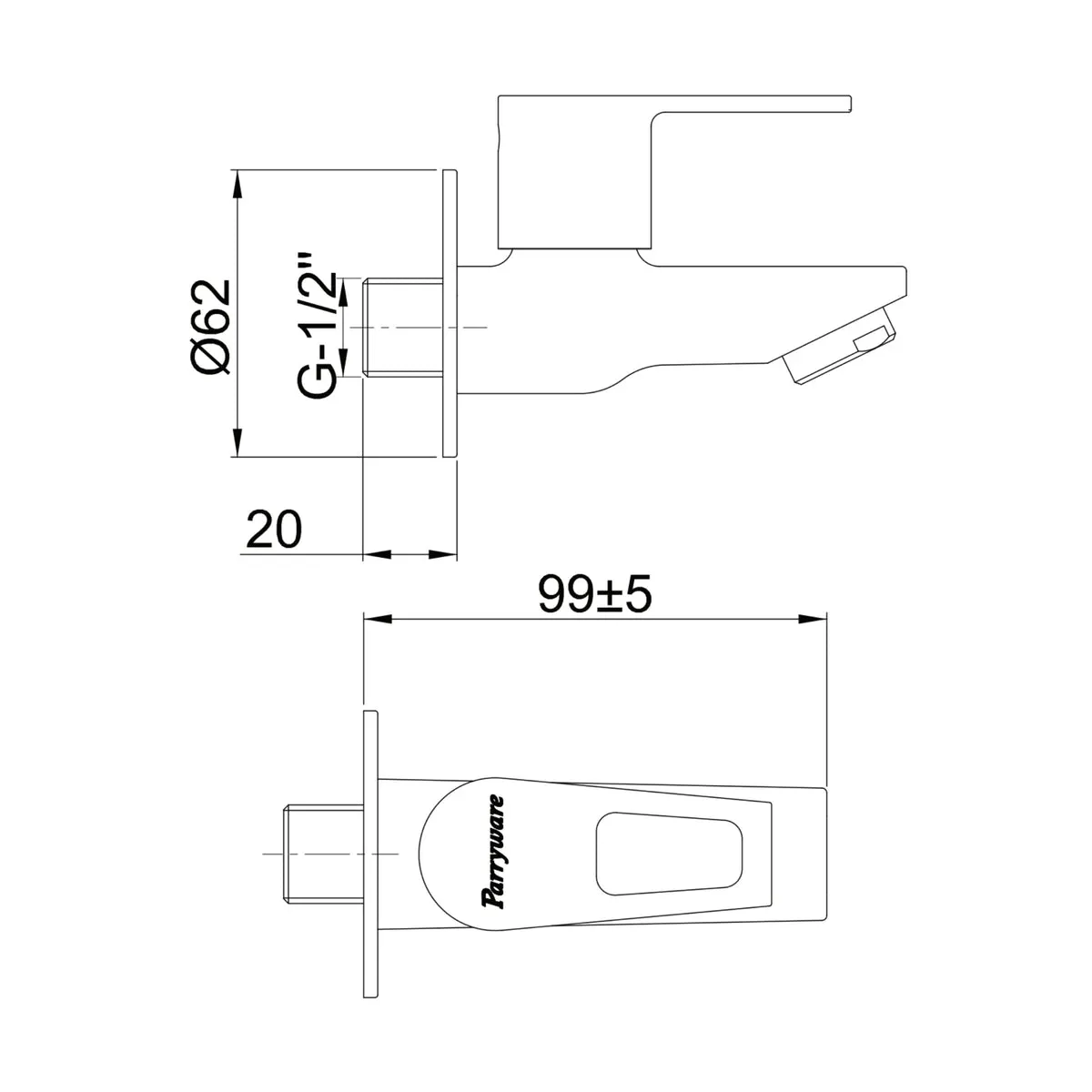 Parryware wc area bib tap espirion T7204A1 T7204A1 Chrome - image 2