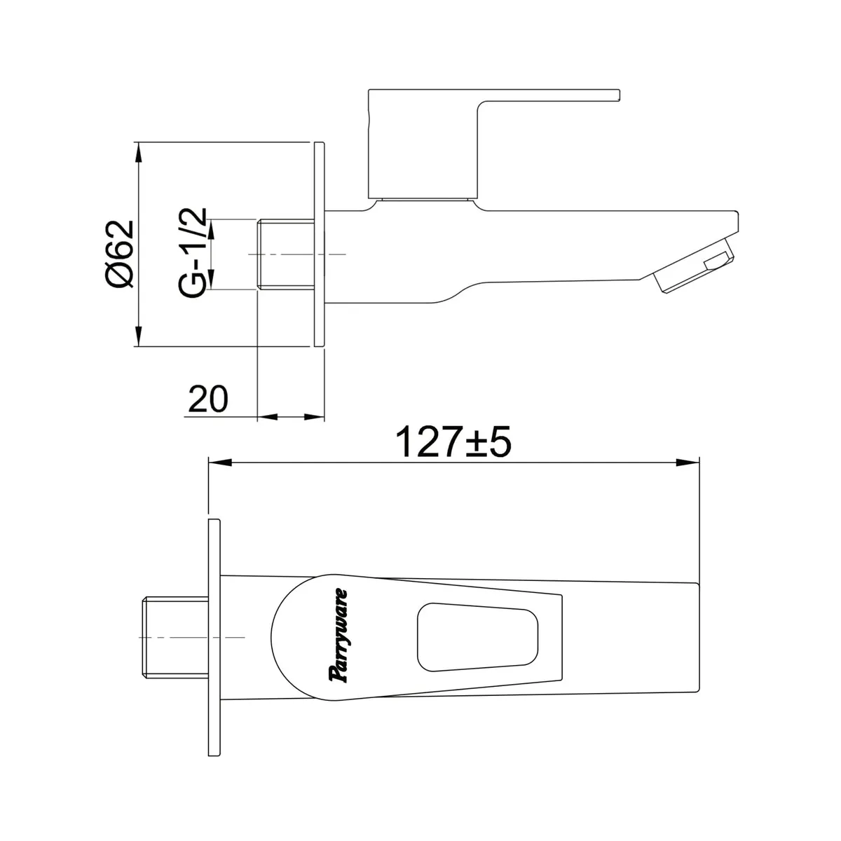 Parryware wc area bib tap espirion T7206A1 T7206A1 Chrome - image 2