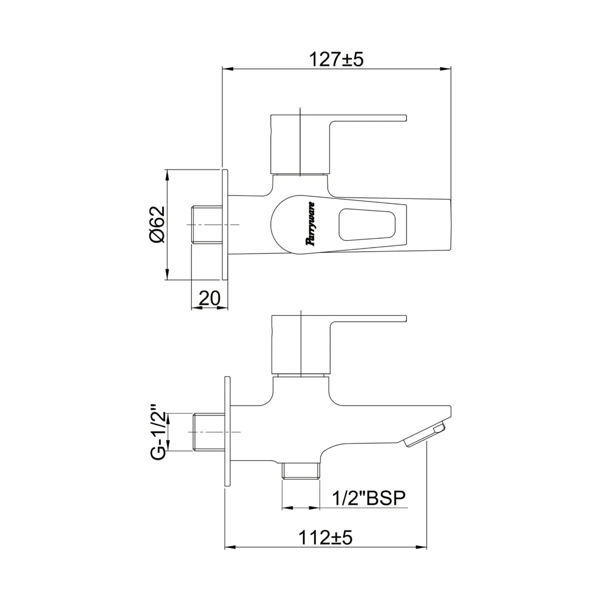 Parryware wc area bib tap espirion T7234A1 T7234A1 Chrome - image 2